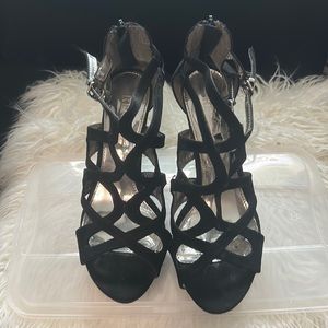 Black 3 inch platform heels worn once